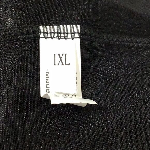 Black A-Line High Waist Mesh Maxi Skirt Multi Colored Dot Pull-On Maxi Size 1XL - Picture 4 of 7